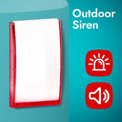 ASP-200 R Außensirene, rotes Blitzlicht 868 MHz Funk - BE WAVE System