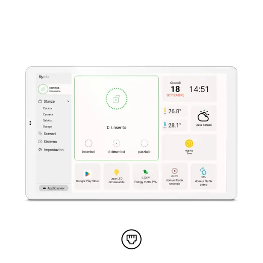 conexa-w 10,1 Zoll IP-Touchpad zur Systemsteuerung, LAN/WIFI, 12VDC/PoE/USB-C - Ksenia Lares 4.0 System