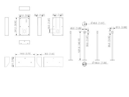 LRA5702-PL Einbaurahmen für 2 Module, Säule - freistehend