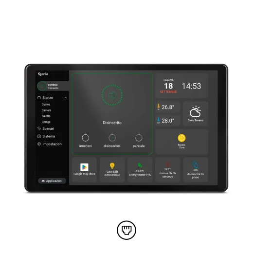 conexa-s 10,1 Zoll IP-Touchpad zur Systemsteuerung, LAN/WIFI, 12VDC/PoE/USB-C - Ksenia Lares 4.0 System