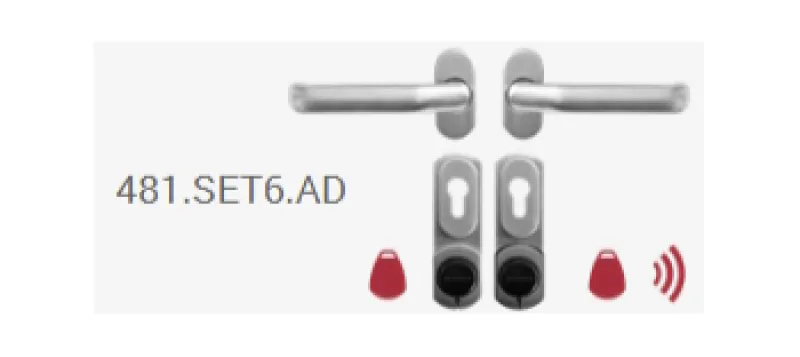 481.SET6.AD Rosettengarnitur mit Dual-RFID-Antenne für ELOCK2 R6D