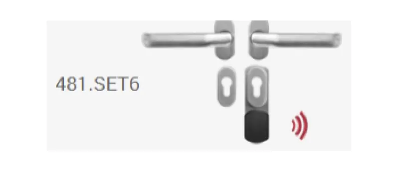 481.SET6 Rosettengarnitur mit Funkempfänger für ELOCK2 R6