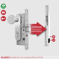 M2 Mittelfallen-Automatikschloss für Lineartüröffner - ELOCK2
