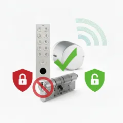 BWMS-BW Motorschloss mit Batteriebetrieb Keypad in Weiß zur Scharf-/Unscharfschaltung - BeWave System