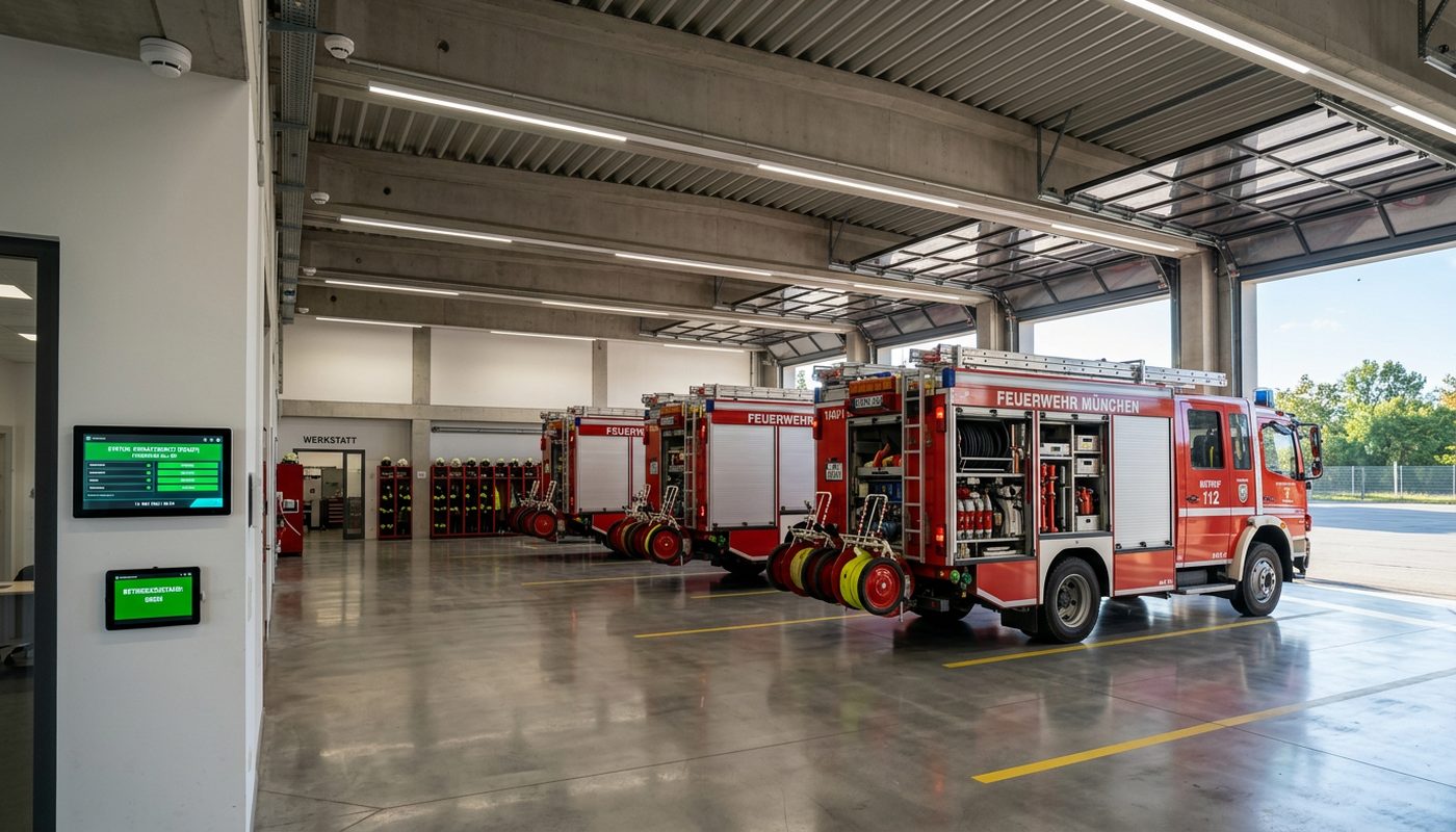Brandschutz und Fahrzeug-Anwesenheit im Feuerwehrgerätehaus mit BE WAVE