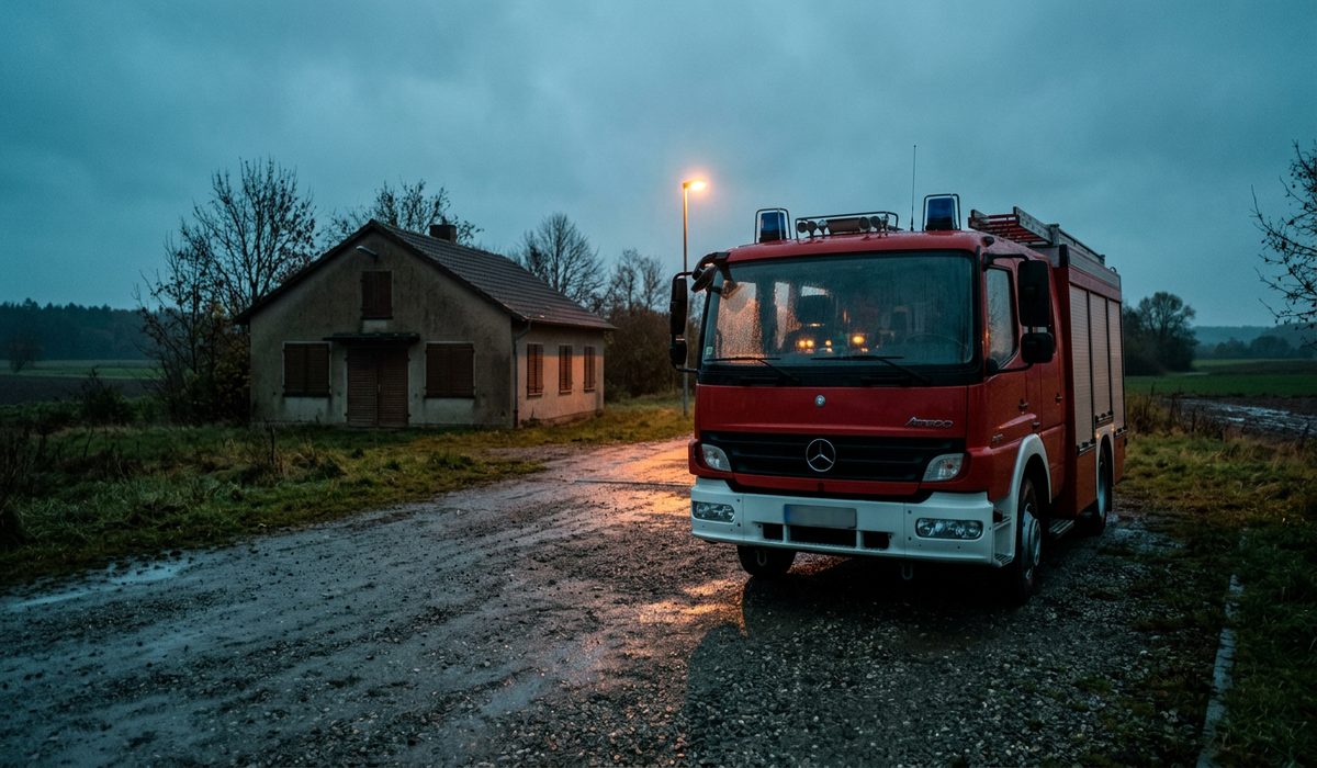 Feuerwehrfahrzeug außerhalb des Gerätehauses ohne Brandschutz