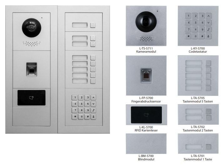 lunaIP L-TS-5711 modulare Außenstation mit allen Erweiterungsmodulen