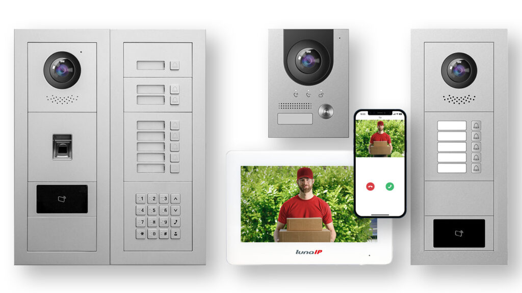 lunaIP VidCom Türkommunikationssystem mit Innenmonitor und Smartphone-App