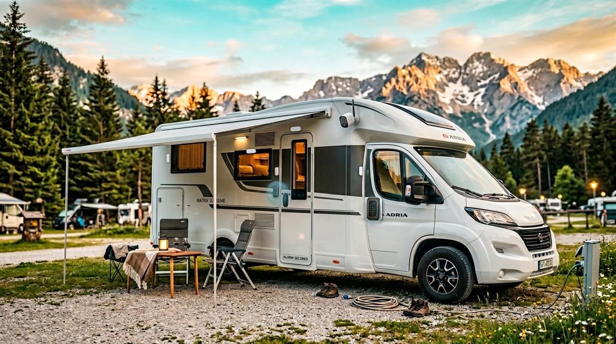 Wohnwagen mit BE WAVE Sicherheitssystem