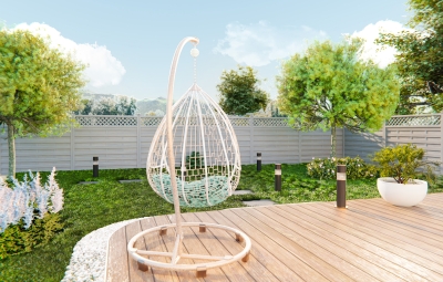 Garten und Außenbereich mit Funk-Perimeterschutz und Outdoor-Bewegungsmelder